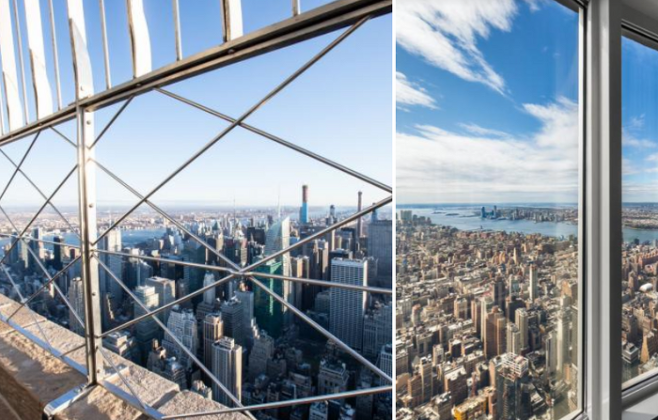 (좌) 86층 전망대 (우) 102층 전망대 / 사진=엠파이어스테이트 빌딩 홈페이지