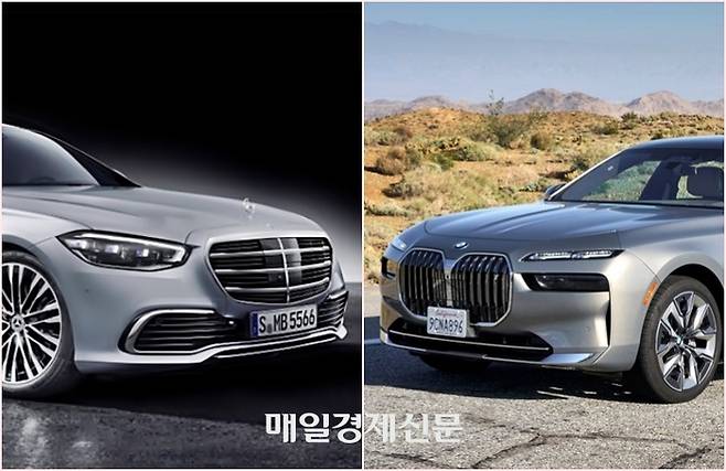 각각 7세대인 벤츠 S클래스(왼쪽)과 BMW 7시리즈 [사진출처=벤츠, BMW]