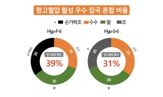 ▲ 항고혈압 활성 우수 잡곡 혼합 비율 : 농촌진흥청 