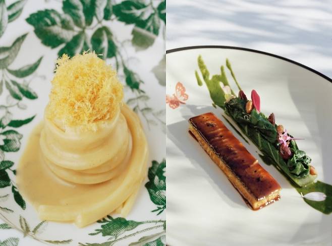 (왼쪽부터)스토카피소 알 안코네타나(Stoccafisso all'Anconetana)와 카피토네 델라 비질리아(Capitone della Vigilia)/사진제공=구찌(Gucci)