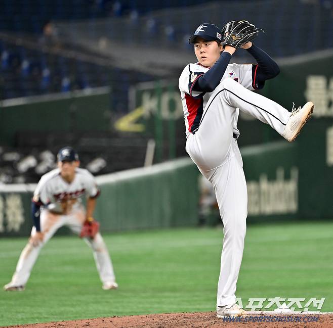 16일 일본 도쿄돔에서 열린 2023 아시아 프로야구 챔피언십(APBC) 한국과 호주의 경기. 최승용이 역투하고 있다. 도쿄(일본)=박재만 기자pjm@sportschosun.com/2023.11.16/