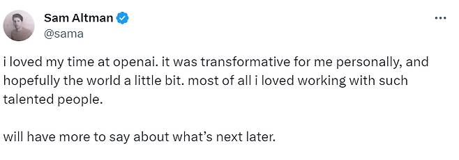 /사진=샘 알트먼 오픈AI 공동창업자 겸 최고경영자(CEO) 엑스(옛 트위터)