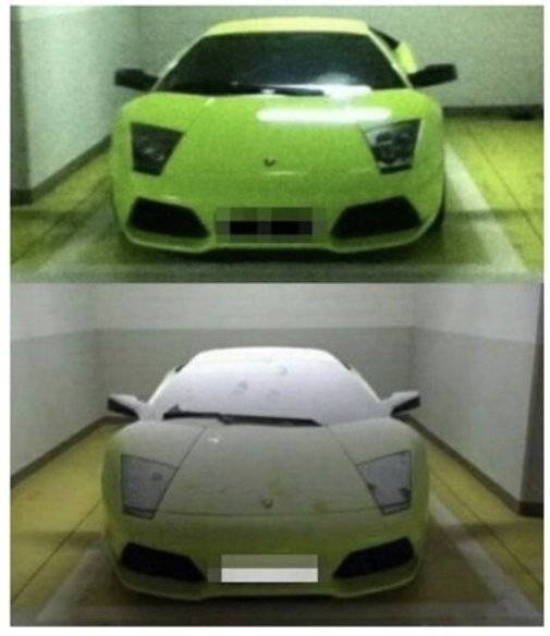 2012년 6월 광주의 한 아파트 지하에 주차된 람보르기니 무르시엘라고에 당시 11세 초등학생들이 소화기를 뿌리고 차량에 올라가는 사건이 있었다. 온라인 커뮤니티