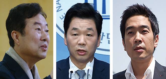 왼쪽부터 이만우 전 새누리당 의원, 김병관 전 더불어민주당 의원, 룰라 출신 가수 고영욱 ⓒ시사저널 임준선·박은숙·뉴시스