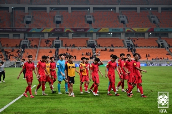 대한민국은 역사상 처음으로 U-17 월드컵서 3전 전패 탈락했다. 사진=대한축구협회 제공