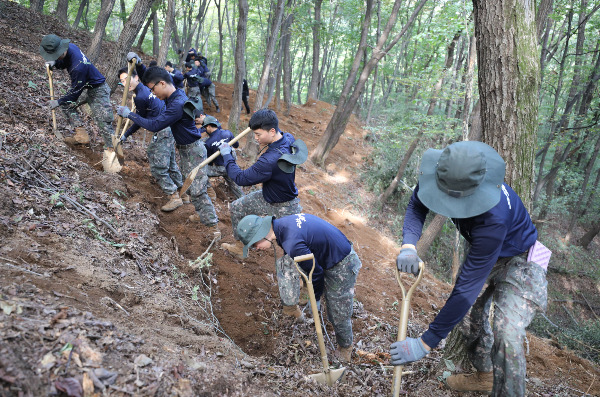 한국과 미국이 내년 4월 강원 평창·횡성 등 3곳에서 미군 전사자의 유해 소재를 공동으로 조사할 예정이다. 사진은 지난달 11일 경기 의왕시 모락산 일대에서 국방부 유해발굴감식단과 육군 제51보병사단 장병들이 유해발굴을 하는 모습. /사진=뉴스1