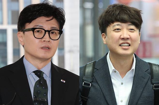 한동훈(왼쪽) 법무부 장관, 이준석 전 국민의힘 대표(사진=뉴스1)