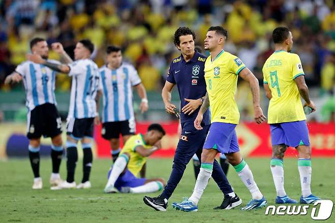 아르헨티나에 패한 브라질. ⓒ AFP=뉴스1