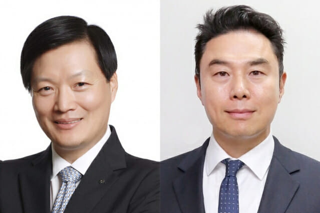 왼쪽부터 박주형 신세계 대표 내정자, 정지영 현대백화점 대표 내정자