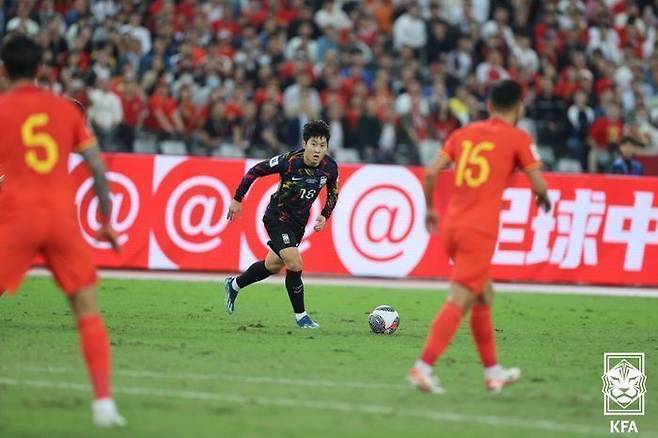 중국을 상대로 맹활약한 이강인. ⓒ 대한축구협회