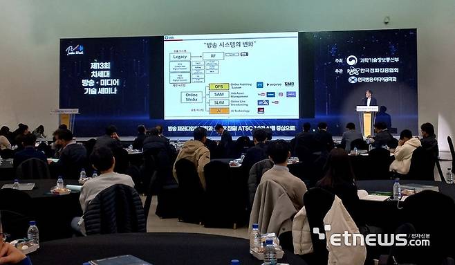 지난 14일 서울 DDP에서 열린 '제 13회 차세대 방송·미디어 기술 세미나' 에서 김상진 SBS CTO가 기조강연했다.