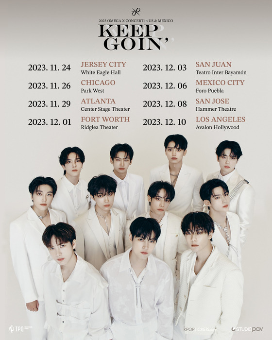 The poster for Omega X's ″Keep Goin″ world tour [IPQ ENTERTAINMENT]