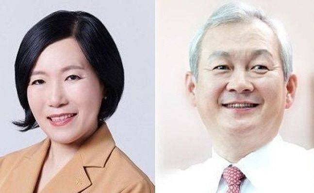 박경림 KB증권 사장(왼쪽)과 정영채 NH투자증권 사장.ⓒ각사