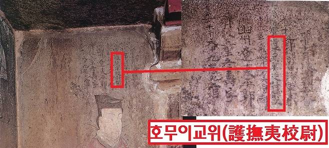 1951년 발견된 황해도 안악3호분 벽화에서 주인공인 동수의 직책을 나열하는 와중에 ‘호무이교위(護撫夷校尉)’ 관직이 언급되어 있다. ‘장무이(張撫夷)’도 ‘장씨’성에 ‘무이’라는 관직명을 붙인 케이스일 가능성이 짙다. 출처 고구려유적유물도감편찬위, <고구려 유적유물도감(5·6)-고구려편3·4>, 1990