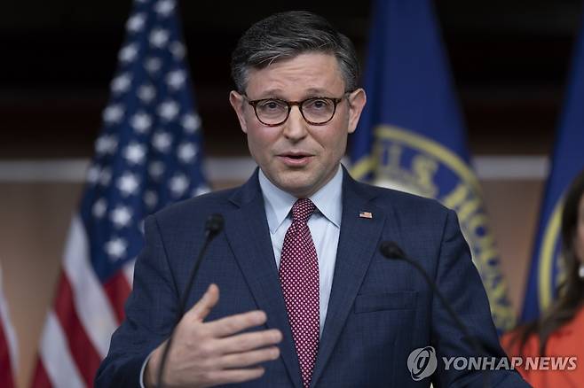 마이크 존슨 미 하원의장 [AP 연합뉴스 자료 사진. 재판매 및 DB 금지]