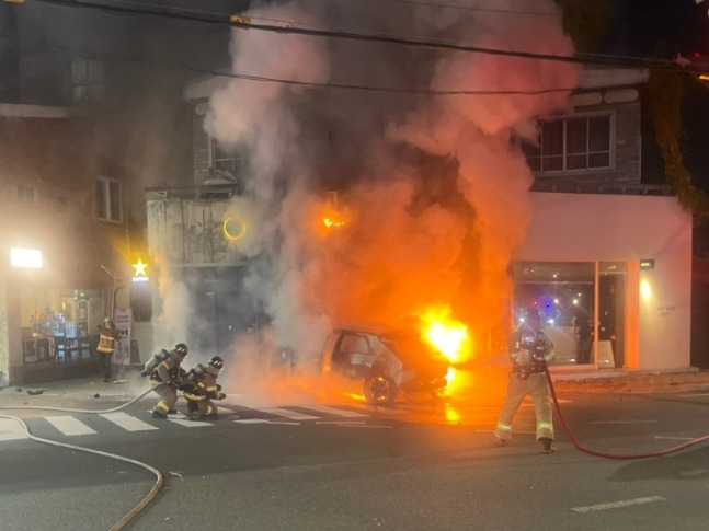 지난 22일 부산 연제구 화재 현장. 부산소방재난본부 제공