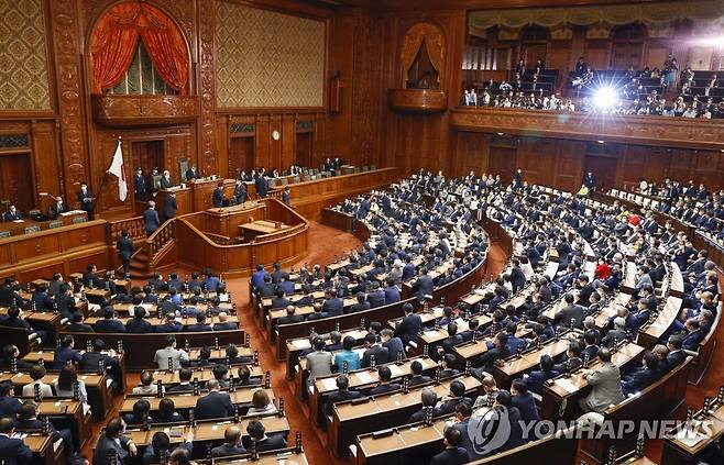 일본 중의원 본회의 모습 [도쿄 교도=연합뉴스 자료사진]