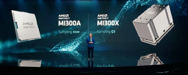 AMD 서버용 칩인 '인스팅트 MI300' 시리즈. 다음 달 초 정식 출시 예정이다. (사진=AMD)