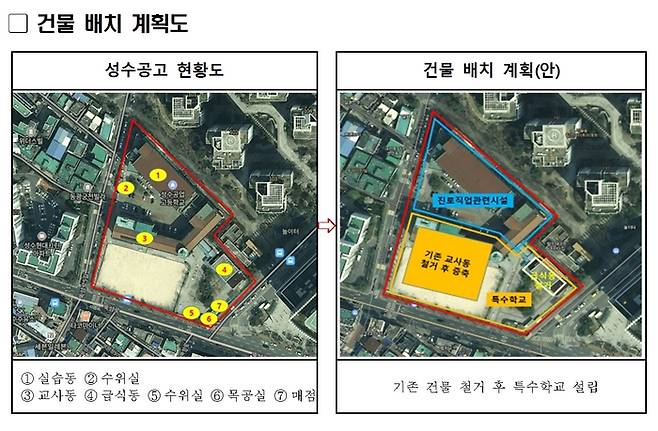 서울시교육청, AI융합진로직업교육원(가칭)과 특수학교(성진학교) 설립 계획안. 자료=서울시교육청