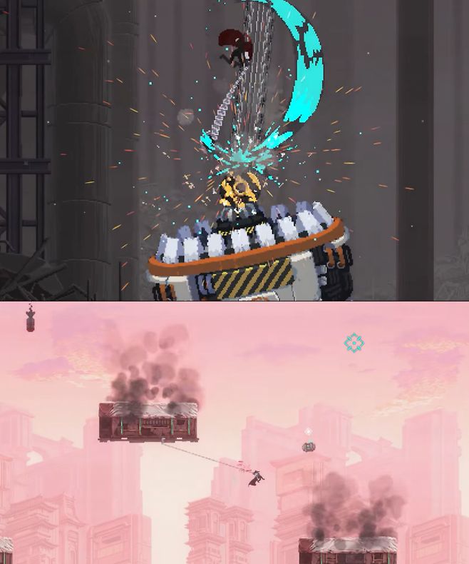 다채로운 사슬팔 액션이 가능하다.