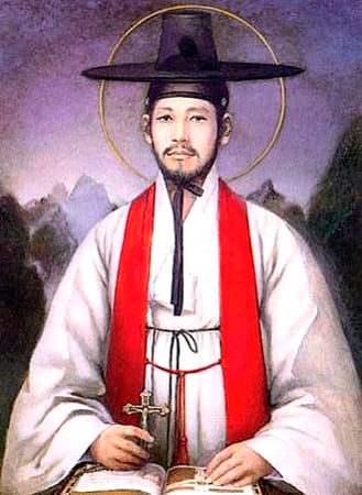 김대건 신부 초상화.
