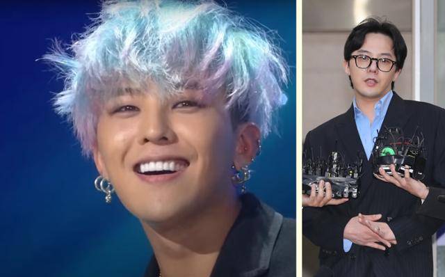 과거 방송에 출연했을 당시(왼쪽)와 11월 6일 경찰에 자진 출석했을 때의 지드래곤 모습. 방송 화면 캡처·뉴시스