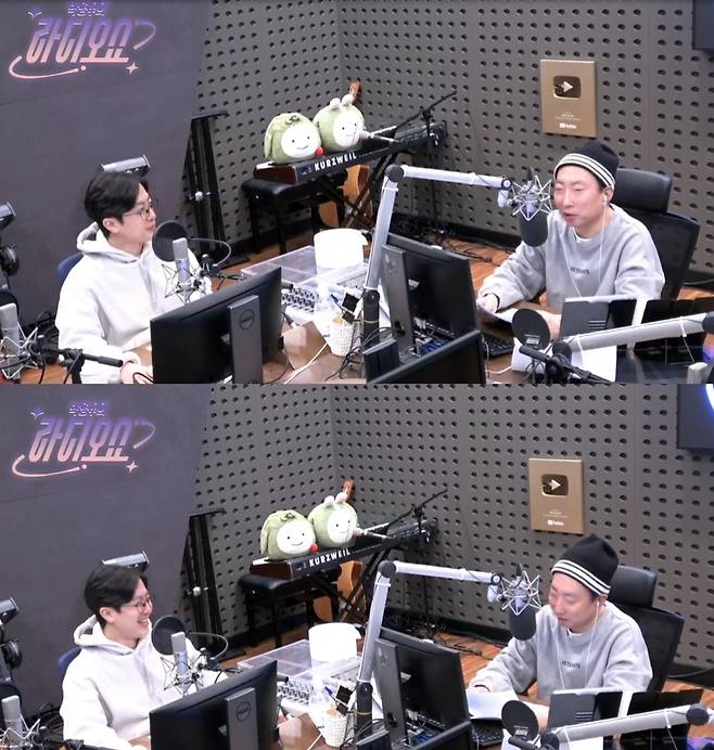 왼쪽부터 방송인 전민기, 개그맨 겸 가수 박명수. (KBS2 쿨FM 박명수의 라디오쇼 캡처)