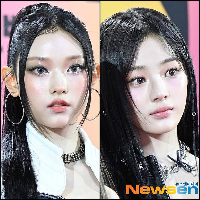 ‘고양이-강아지상 미모의 대표’ 뉴진스 해린(왼쪽)-민지