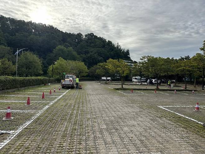 시설 개선 공사 중인 행주산성역사공원 주차장 [고양시 제공, 재판매 및 DB 금지]