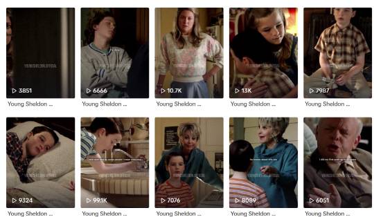 영 셸든 틱톡 계정 갈무리.