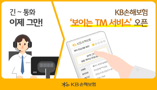 KB손해보험이 '보이는 TM' 서비스를 선보였다. [사진=KB손해보험]