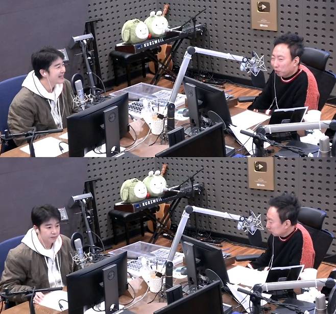 왼쪽부터 방송인 김태진, 개그맨 겸 가수 박명수. (KBS 쿨FM 박명수의 라디오쇼 캡처)