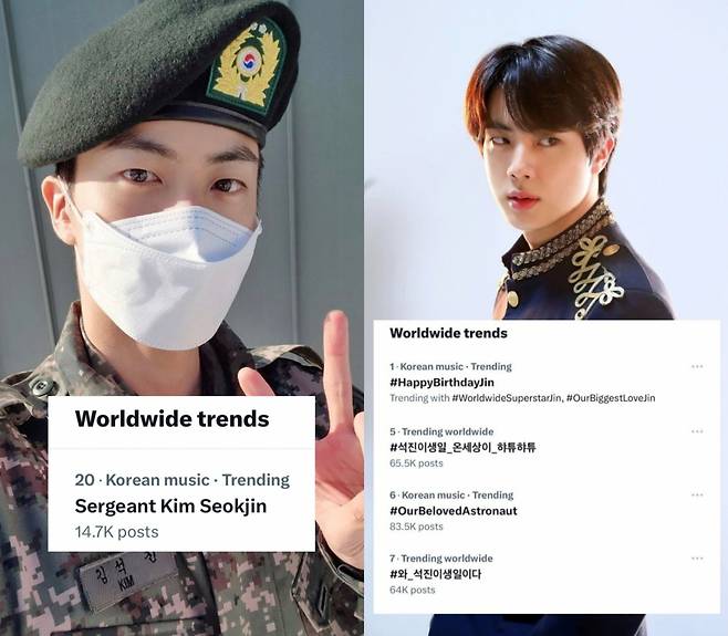 "조기진급한 병장 김석진입니다" 방탄소년단 진, 자축 생일파티 "Happy Birthday to Me~"