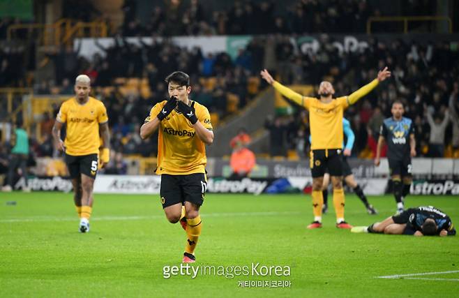 황희찬은 번리전 득점으로 다시금 EPL 득점 랭킹 톱5에 이름을 올렸다. 사진=게티이미지