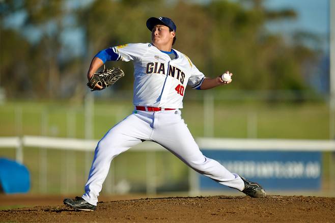 호주야구리그 애들레이드 자이언츠에서 뛰고 있는 삼성 좌승현. 애들레이드 자이언츠 SNS