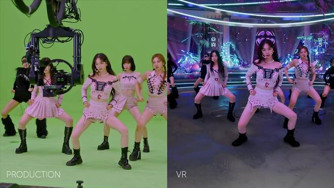 걸그룹 '에스파'의 VR 콘서트 제작 과정. /사진제공=어메이즈VR