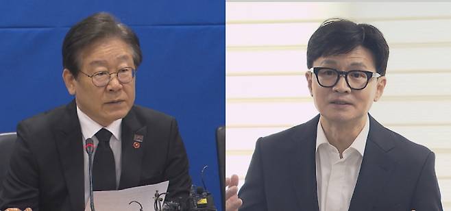 이재명 더불어민주당 대표(왼쪽)와 한동훈 법무부 장관