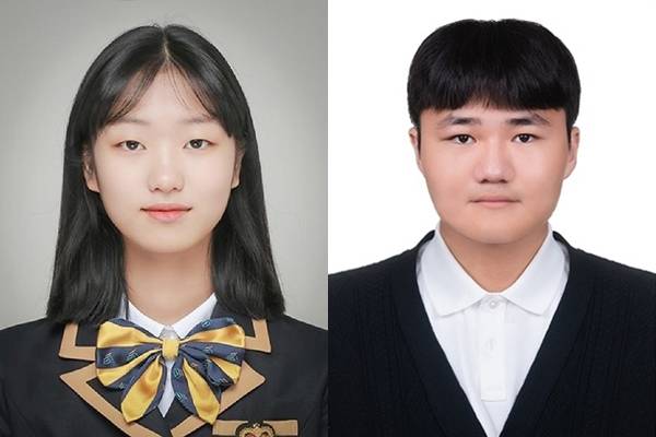 2024학년도 대학수학능력시험(수능)에서 유일하게 만점을 받은 경기도 용인 한국외국어대학교 부설 고등학교 졸업생 유리아(왼쪽)양과 표준점수 ‘전국 수석’을 차지한 대구 경신고 졸업생 이동건군. [연합뉴스·대구 경신고]