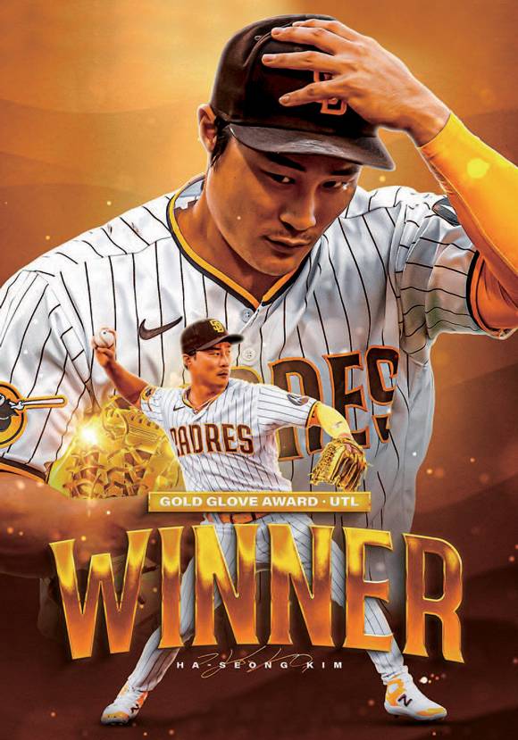 메이저리그 2023 골든글러브 내셔널리그 유틸리티 부문 수상자로 선정된 김하성 ⓒ샌디에이고 파드리스 공식 SNS