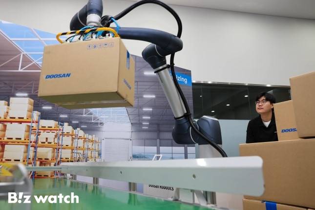 두산로보틱스 팔레타이징 솔루션./사진=두산로보틱스