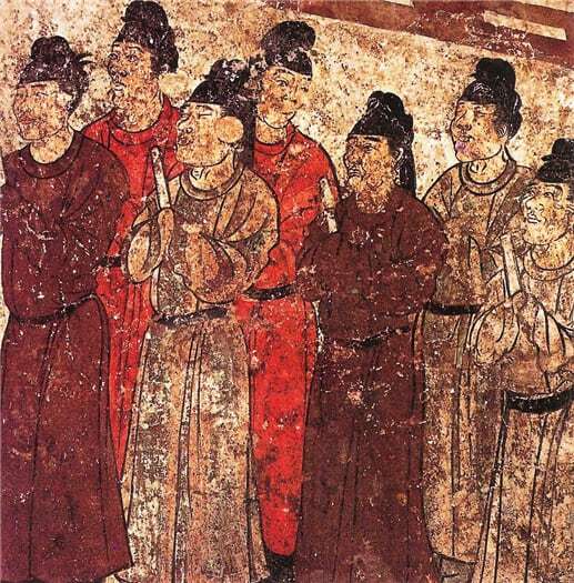 당나라 장회태자(章懷太子) 묘 벽화 속의 내시들. 제작 연도 706년. /공공부분