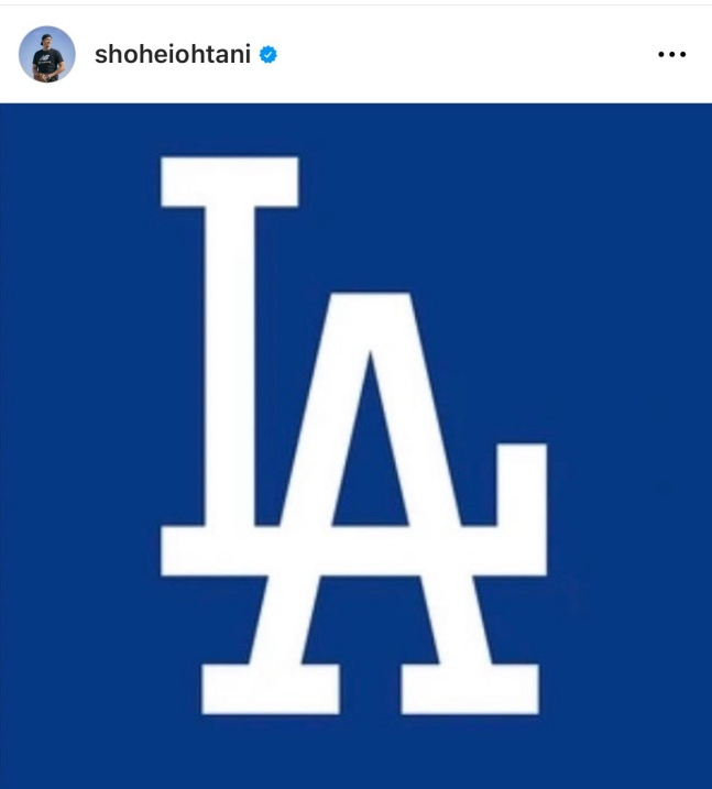 오타니 쇼헤이가 10일(한국시간) 자신의 SNS에 LA 다저스행 소식을 직접 알렸다. /사진=오타니 쇼헤이 공식 SNS