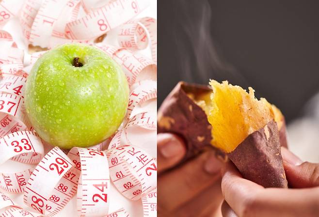 사과와 고구마 둘 다 건강식품인데 꼭 아침, 저녁을 구분해서 먹어야 할까? [사진=게티이미지뱅크]