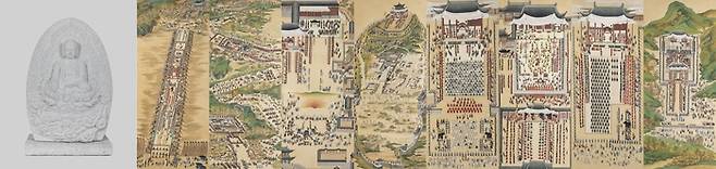 문화재청장상 수상작인 최경교의 ‘대구 동화사 마애불 석조각’(왼쪽)과 국립무형유산원장상 수상작인 박정희의 ‘화성능행도 8곡병’. 국립무형유산원 제공