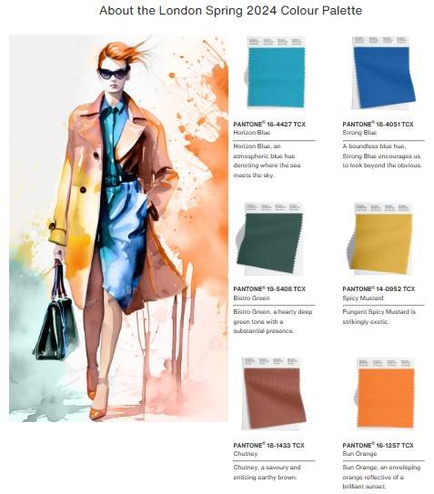 런던 패션위크 2024 스프링 패션컬러 트렌드리포트 중. 출처: 팬톤.