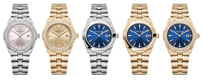 2023년 선보인 오버시즈 셀프와인딩 모델. 베젤에 다이아몬드를 세팅한 제품의 케이스 크기는 35mm, 다이아몬드를 세팅하지 않은 제품의 크기는 34.5mm다. [사진 바쉐론 콘스탄틴]