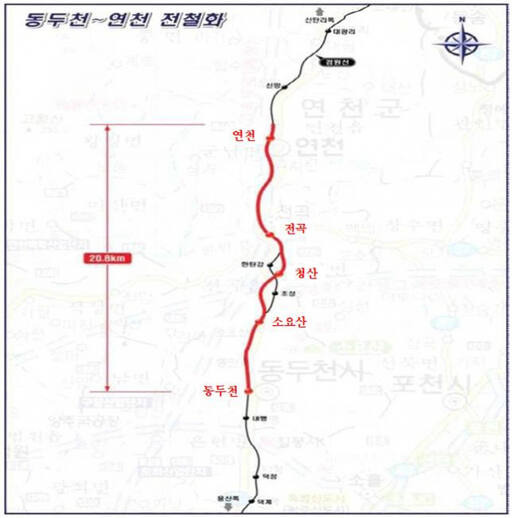 경원선 동두천~연천 노선도. 경기도 제공