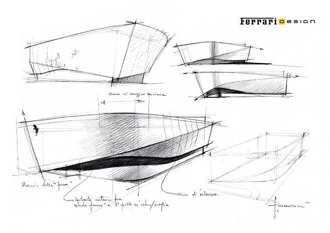 페라리 스타일링 센터 스케치 / 출처=페라리