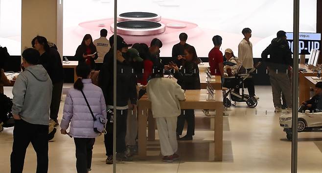 애플의 국내 6호점 애플스토어인 애플 하남 모습. /뉴스1