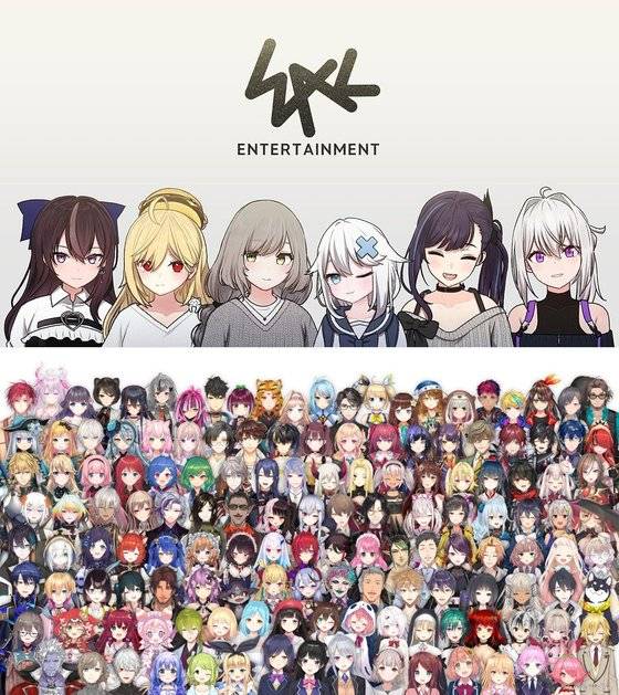 (위) 6인조 버튜버 걸그룹 이세돌, (아래) 일본의 버튜버 전문 MCN 애니칼라. 사진 패러블 엔터테인먼트, 애니칼